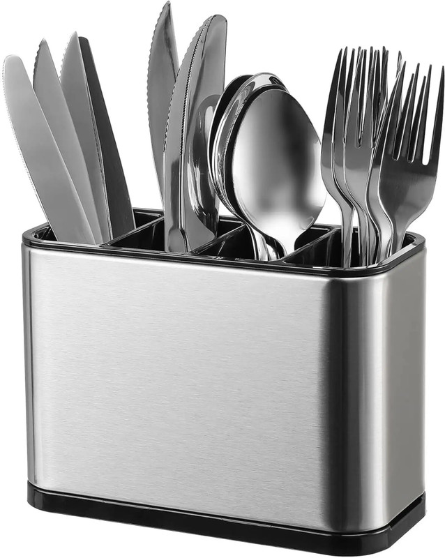 rcomena Stainless Steel Cutlery Holder Spoon Fork Knife Stand Organizer Stainless Steel Table Knife, Bread Knife, Dessert Knife, Cheese Knife, Table Knife(Pack of 1)