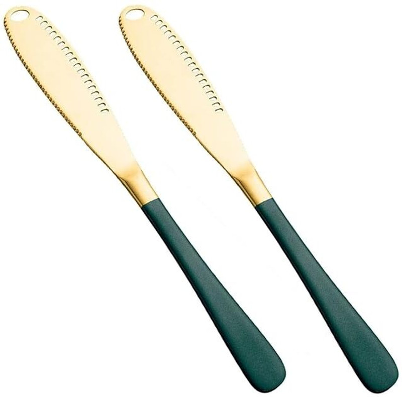 Takositio Steel Luxury Finish Butter Spreader Knife, Multifunctional Butter Knife Stainless Steel Bread Knife Set(Pack of 2)