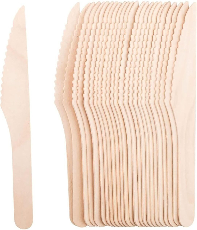 V4L Sturdy Cutlery for Picnics, Parties, and Everyday Use Product 16.5cm Wooden Cheese Knife Set(Pack of 50)