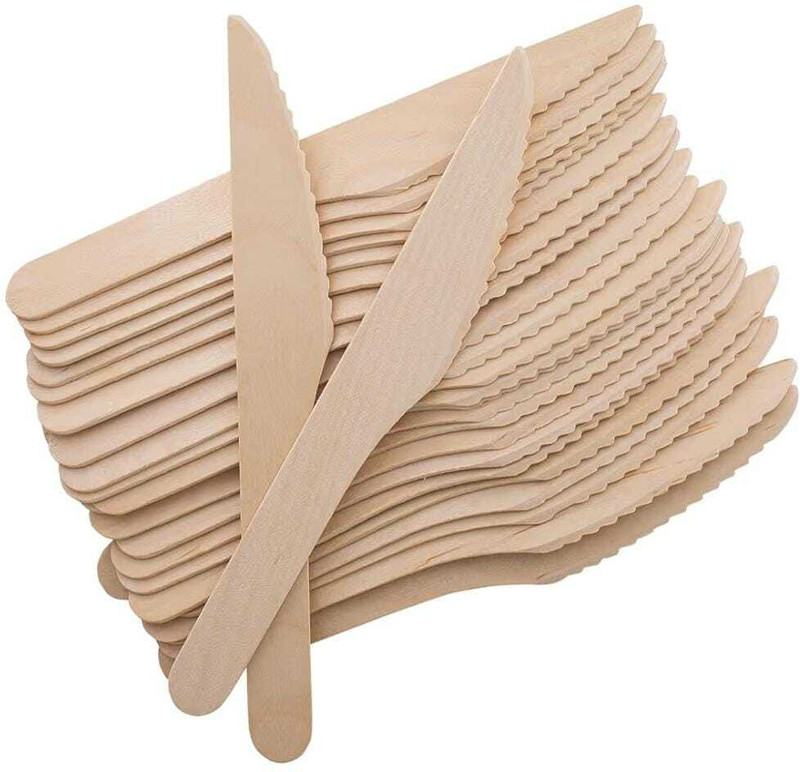 Tachyon Cake Cutting Wooden Knife Bamboo, Wooden Table Knife Set(Pack of 100)