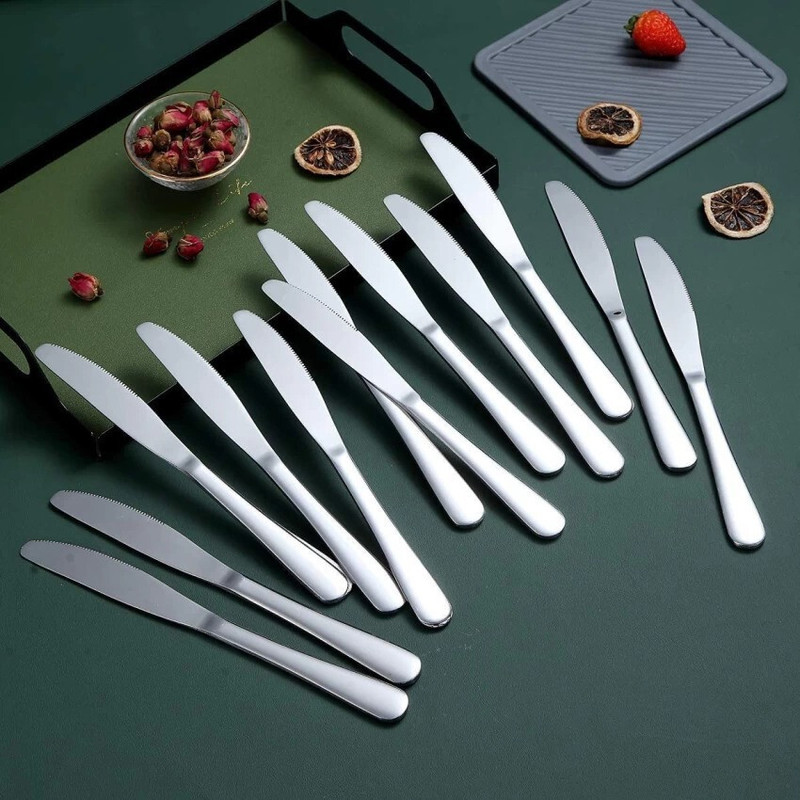 Fably Stainless Steel Knife Butter Knife Used for sandiwich and Portable (pack of 12) Stainless Steel Dessert Knife Set(Pack of 12)
