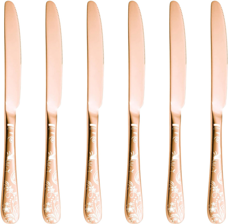 OICIA Gold 9-In Dinner Knife, Butter Knives, Table Knife for Fine Dining, Dining knife Stainless Steel Steak Knife Set(Pack of 12)