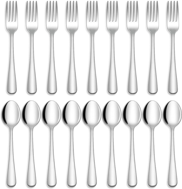 Fanqew Stainless Steel Mix Cutlery Set/Table Ware 6 TABLE SPOON 6 DINNER FORK Disposable Stainless Steel Cutlery Set(Pack of 12)