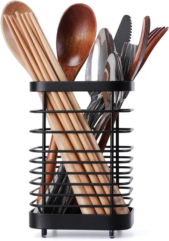 JIALTO JIALTO Utensil Holder Stainless Steel Cookware Holder Drying Kitchen Rack Disposable Steel Cutlery Set(Pack of 1)