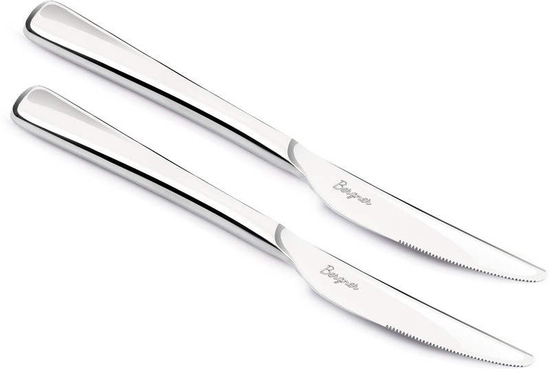 BERGNER BE Essentials Lucia Stainless Steel 20 cm Dinner Knife 2 Pcs Set, Premium Stainless Steel Cutlery Set(Pack of 2)
