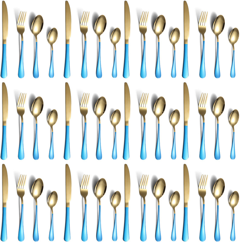 UniKart Silver Cutlery Set with Castleton Green Handle|for Dinner, Fruit, Café, Desserts Stainless Steel Cutlery Set(Pack of 4)