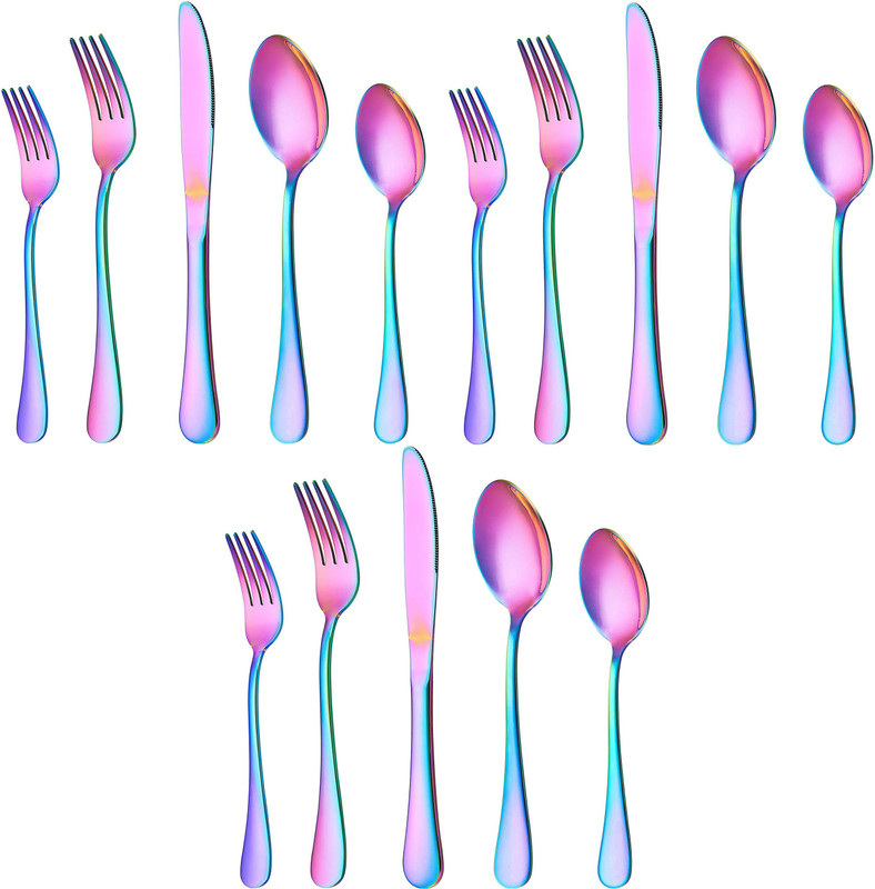 TRIFECTA Stainless Steel Flatware Cutlery Set Silverware Set with Steak Knives Stainless Steel Cutlery Set(Pack of 15)