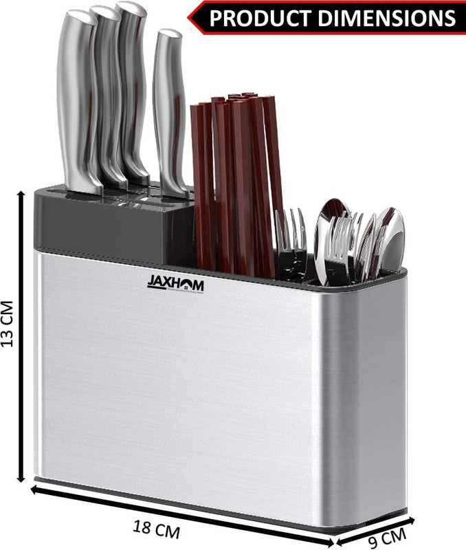 Jaxhom Premium Stainless Steel Knife Holder Stand for Kitchen | Knife holder Organizer Stainless Steel Cutlery Set(Pack of 1)
