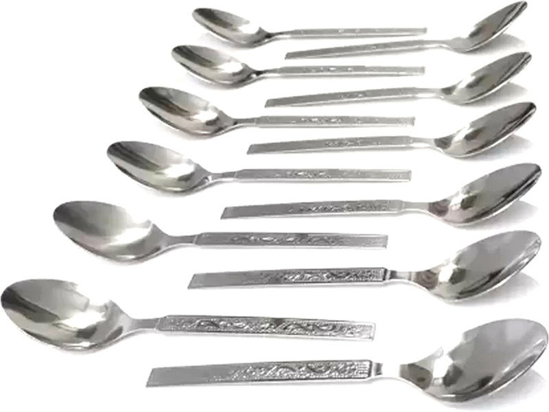PEARLGREEN dinner Stainless Steel Table Spoon Stainless Steel Soup Spoon Set (Pack of 12) Steel Cutlery Set(Pack of 12)