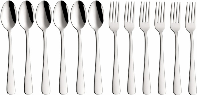 VishList Spoon & Fork Set for Home & Kitchen (12 Pieces) Stainless Steel Cutlery Set(Pack of 12)