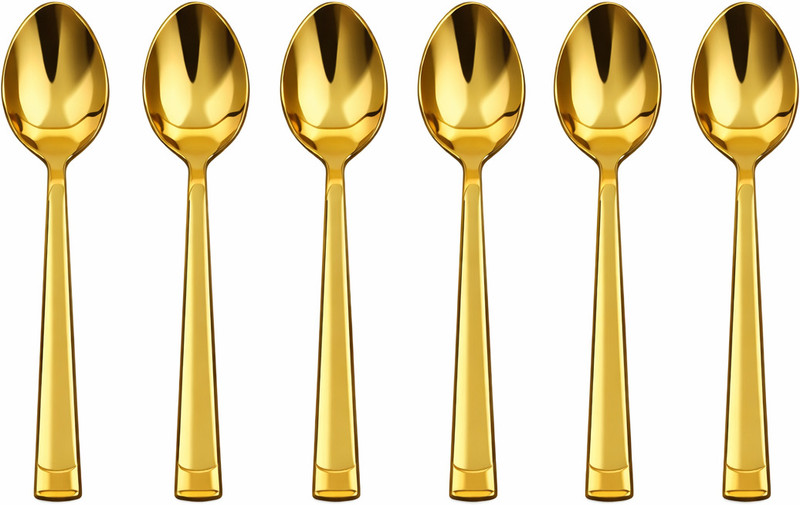 Aanya Home Craft Premium Golden Spoon Set of 6 | Luxury Gold Finish Dining Cutlery Set Stainless Steel Table Spoon Set(Pack of 6)