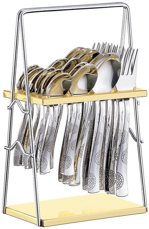 Parage 25 Pieces Regal Cutlery Set Premium Stainless Steel with Stand Stainless Steel Cutlery Set(Pack of 25)
