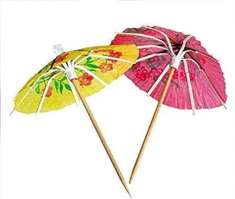Prakritii Cultivating Green Prakritii Cultivating Green 4"Umbrella Multicolor Toothpicks Disposable Wooden Cutlery Set(Pack of 20)