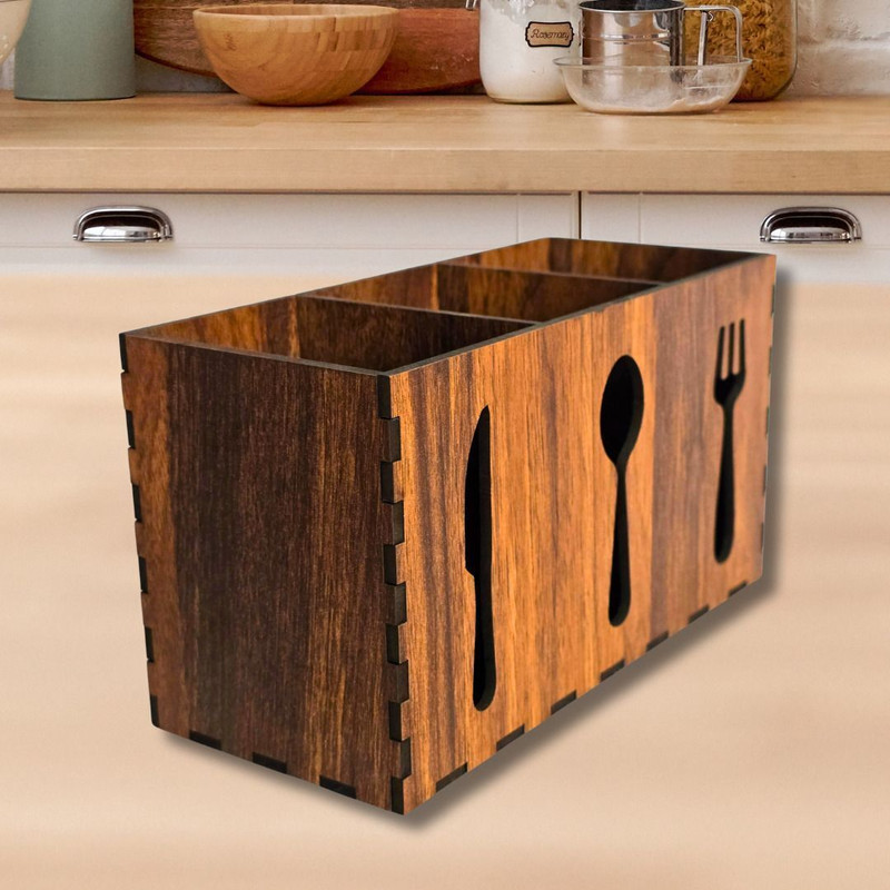 Yuva auto Cutlery Stand Wooden Cutlery Set(Pack of 1)