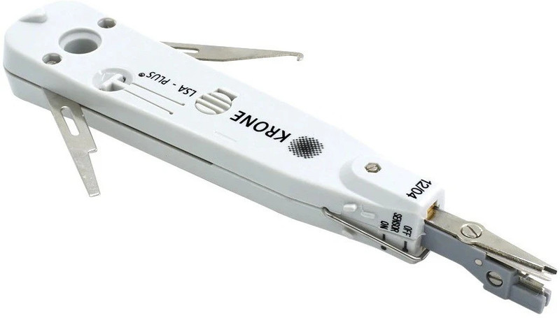 BALRAMA Smooth Punch Down Tool Krone Tool with Sensor, Scissors, Wire Hook & Blade Telec Network Interface Card(White)