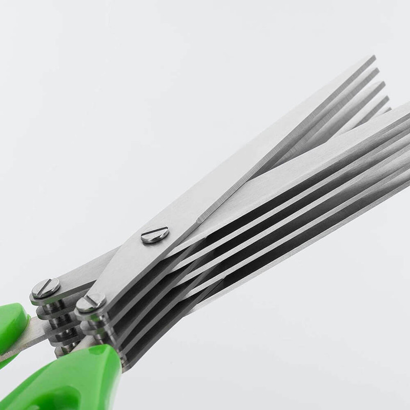 Shalloware Stainless Steel vegtable Scisor With Five Blades&Cleaning Brush Multicolor(Pk-1) Stainless Steel Herbs Scissor(Multicolor, Pack of 1)