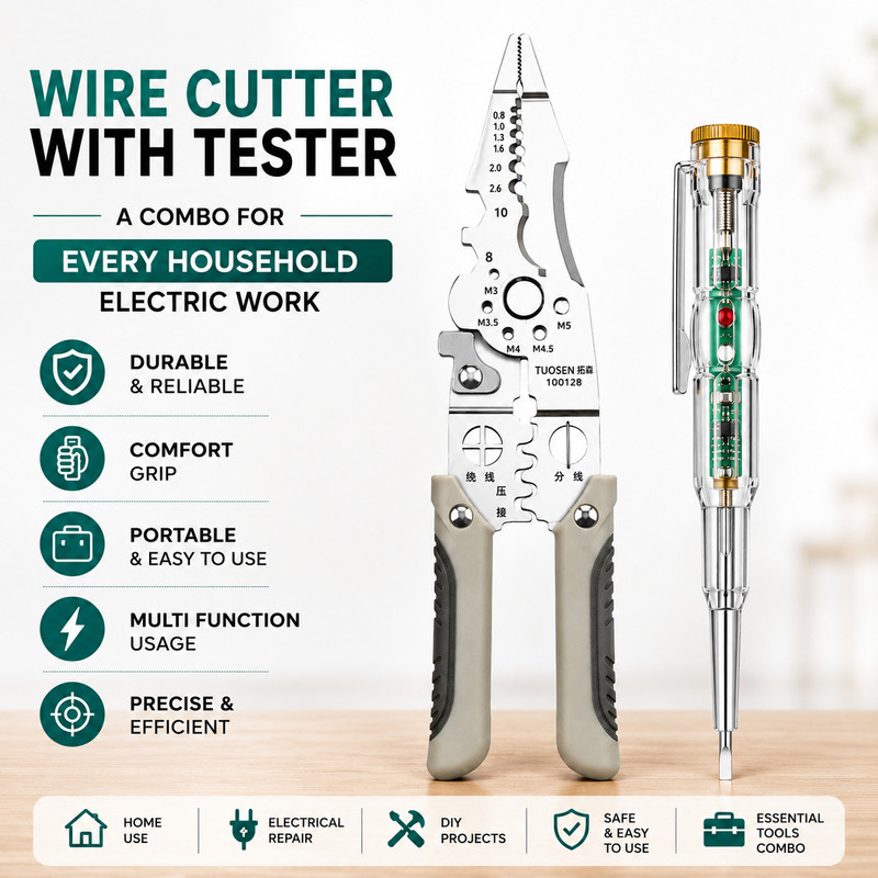 AMBDDED 9 in 1 Wire stripper and Cutte PowerStrip Pro Wire Stripping and Crimping Tool Wire Cutter
