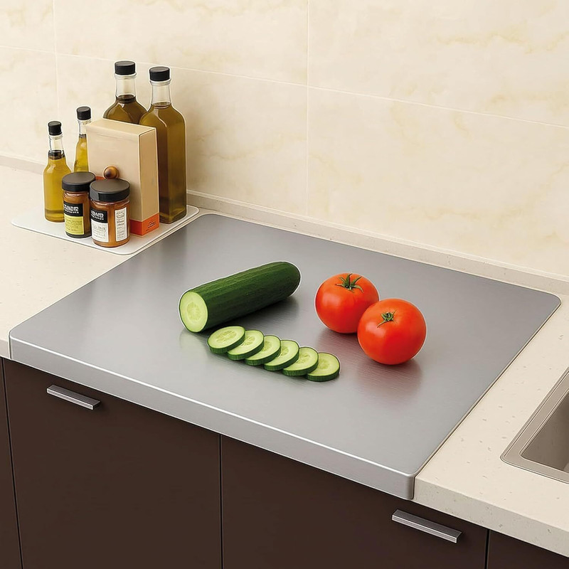 organizemee Stainless Steel Cutting Board(Silver Pack of 1 Dishwasher Safe)