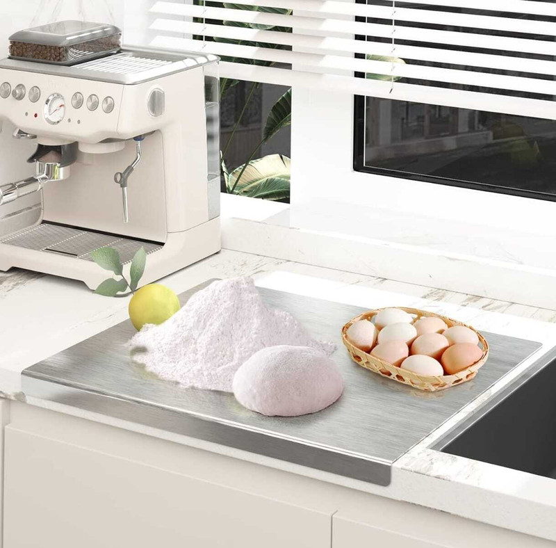AMAR IMPEX Counter Top/Chopping Board 41CM x 31CM Stainless Steel Cutting Board(Silver Pack of 1 Dishwasher Safe)