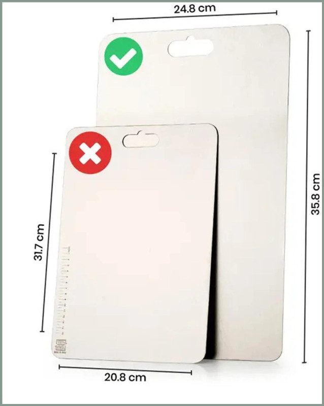 Zenzone Metal Chopping Board for Kitchen Rust Resistant for Kitchen Use 25x35 cm Stainless Steel Cutting Board(Silver Pack of 1 Dishwasher Safe)