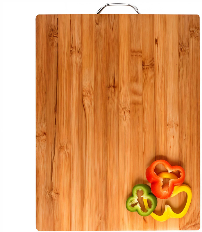 Freshome Bamboo Wooden Kitchen Vegetable Chopping Board with SS Handle BCFS 30x20cm Bamboo Cutting Board(Brown Pack of 1)