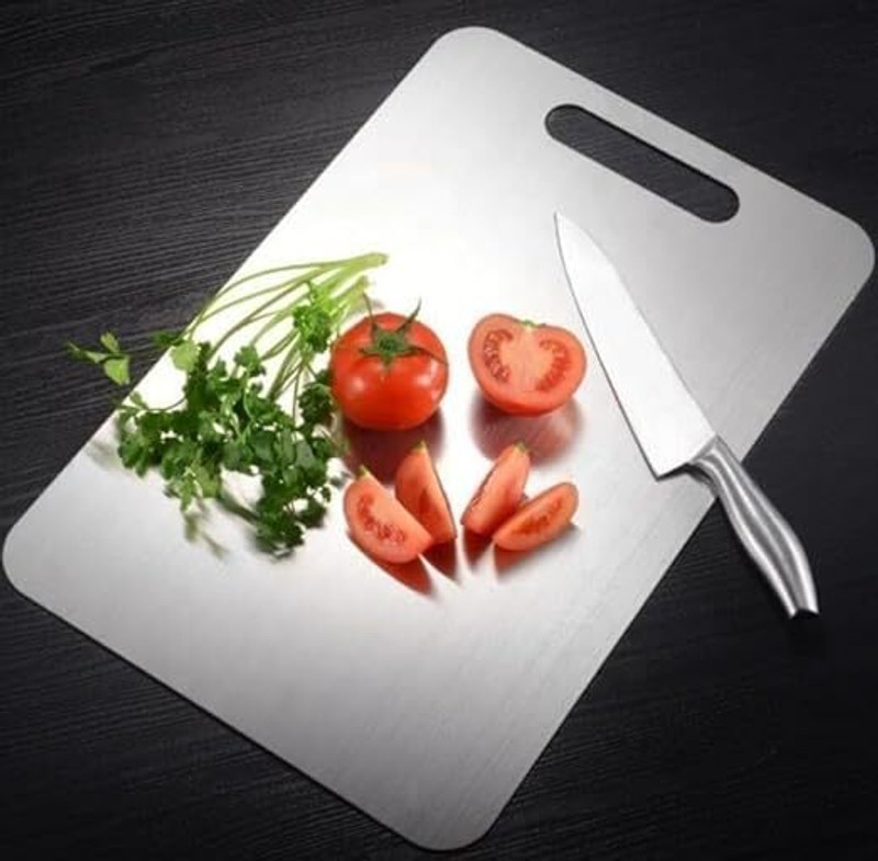 oslen Chopping-Board Cutting Fruits, Vegetables, Meat and Breads Knead Dough Stainless Steel Cutting Board(Steel Pack of 1 Dishwasher Safe)