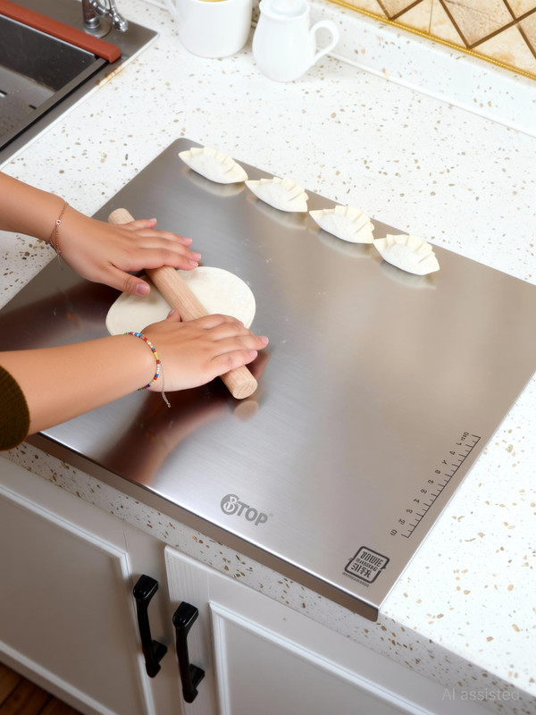 AMAR IMPEX Counter Top/Chopping Board 35 CM x 31 CM Stainless Steel Cutting Board(Silver Pack of 1 Dishwasher Safe)