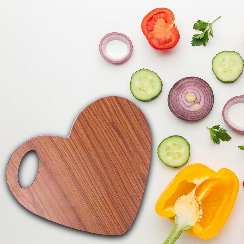pinkparifashion Heart Shaped Wooden Chopping Board for Kitchen Vegetable and Fruit Cutting Board Wooden Cutting Board(Beige Pack of 1)