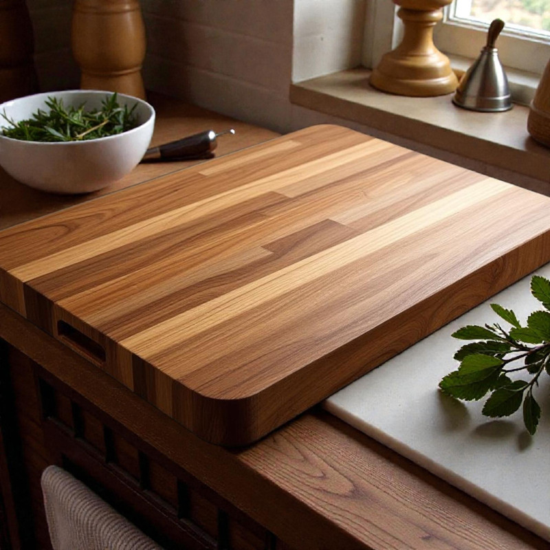 Sumi furniture 4x4 Wooden Cutting Board(Brown Pack of 1 Dishwasher Safe)