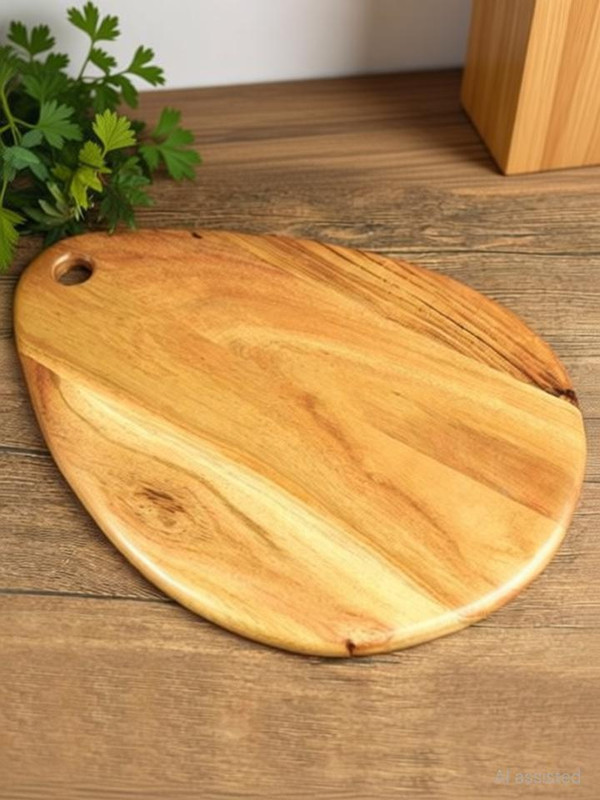 Maadurgawood OVEL10 CHOPING BOARD Wooden Cutting Board(Brown Pack of 1 Dishwasher Safe)