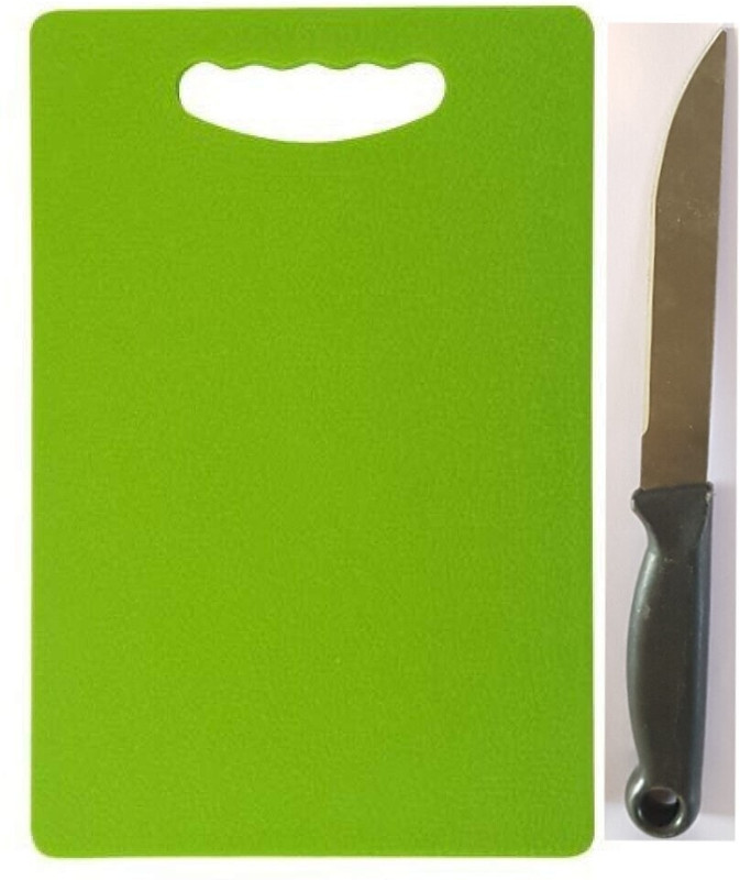 Stark Enterprise New Premium Quality Plastic Fruit & Vegetable chopping board With 1 Knife Plastic Cutting Board(Multicolor Pack of 1 Dishwasher Safe)