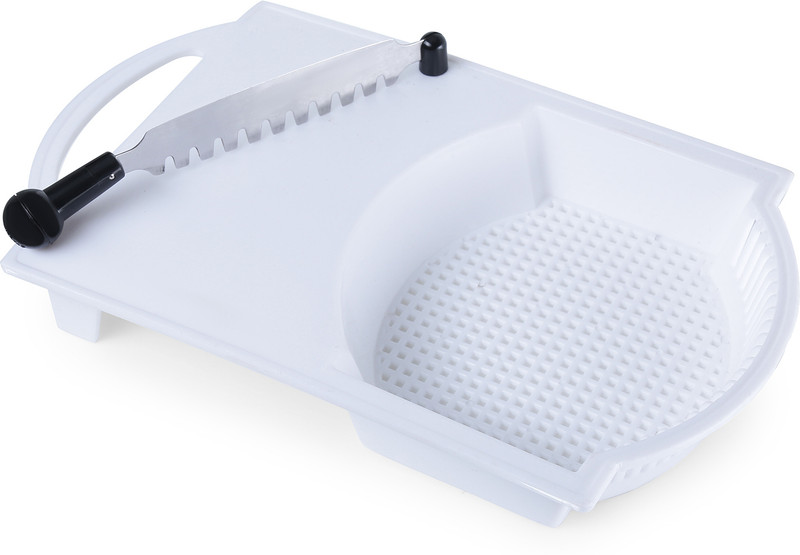 ANJALI Cut and Wash All-in-One Kitchen Tool Efficient Cutting and Convenient Washing Polypropylene Cutting Board(White Pack of 1)