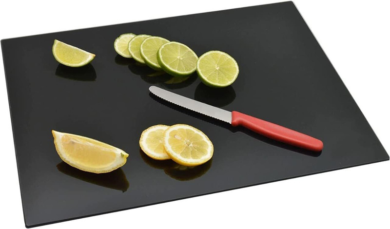 Herrlich Homes Toughened Glass Chopping Board for Cutting Vegetables | 40 x30 cm| Unbreakable Glass Cutting Board(Black Pack of 1)