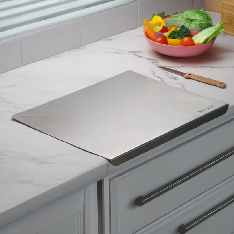 Snowberry CHOPPING CUTTING PAD, STAINLESS STEEL CUTTING CHOPPING BOARD KITCHEN 42CMX32 CM Stainless Steel Cutting Board(Steel Pack of 1 Dishwasher Safe)