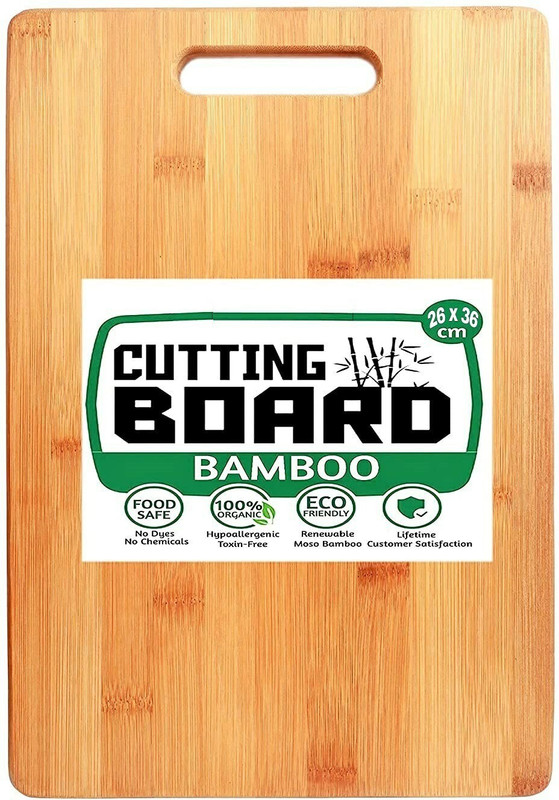 MobFest ®Eco-Friendly Wooden Chopping/Cutting Board, Vegetable Chopping Board with Handle for Kitchen Meat, Vegetables, Cheese and Fruits, 36*26cm Size Wooden Cutting Board(Beige Pack of 1 Dishwasher Safe)