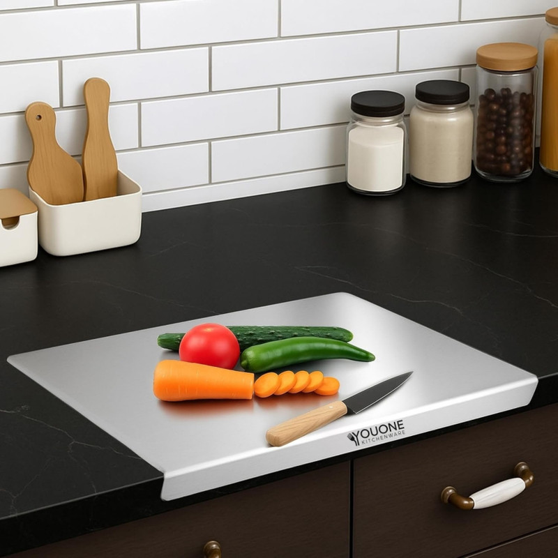 NORVIUM 41x31 Premium Stainless Steel Chopping Board for Kitchen Stainless Steel Cutting Board(Steel Pack of 1 Dishwasher Safe)
