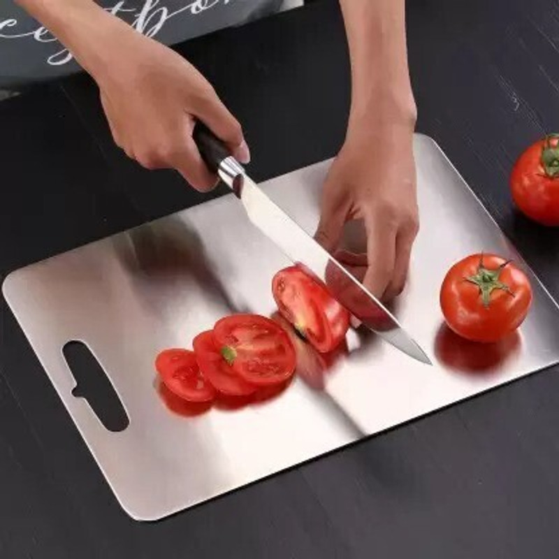 Henny 35cm x 31cm Stainless Steel Chopping Board Stainless Steel Cutting Board(Steel Pack of 1 Dishwasher Safe)