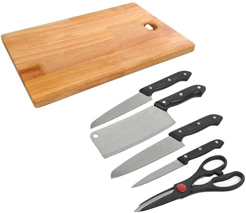 EVEZA Wooden, Stainless Steel Cutting Board(Multicolor Pack of 1 Dishwasher Safe)