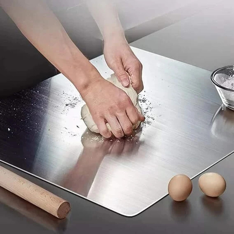 Henny Heavy Steel Chopping Board 35cm x31cm Silk Cutting Mat(Steel Pack of 1 Dishwasher Safe)