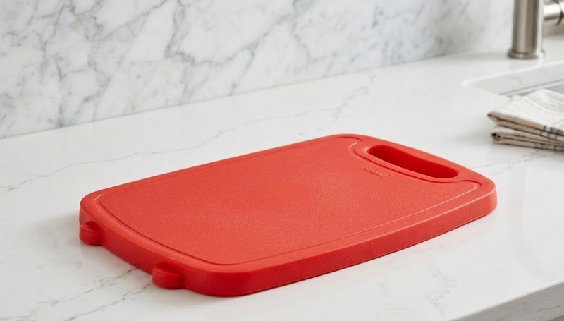SAZAVAT Pro-Grip Heavy-Duty Plastic Chopping Board (Large) Plastic Cutting Board(Red Pack of 1)