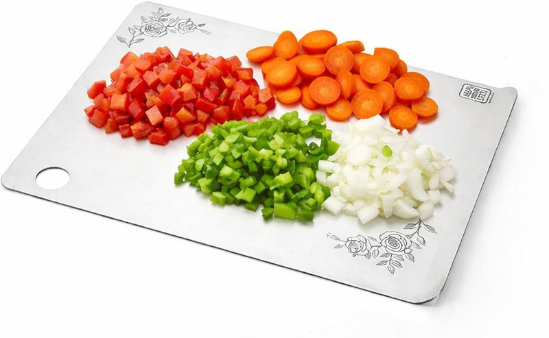 Cosy Home Make It Easy Double Sided Chopping Cutting Board Stainless Steel Cutting Board Stainless Steel Cutting Board(Silver Pack of 1 Dishwasher Safe)