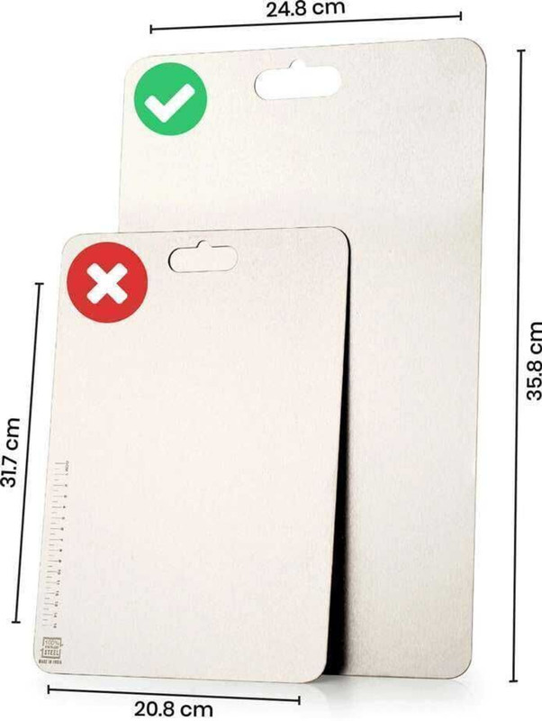 FEEDNIX Chopping Board for Kitchen (25*35.5cm)Double Sided Chopping Cutting Board Stainless Steel Cutting Board(Pack of 1 Dishwasher Safe)