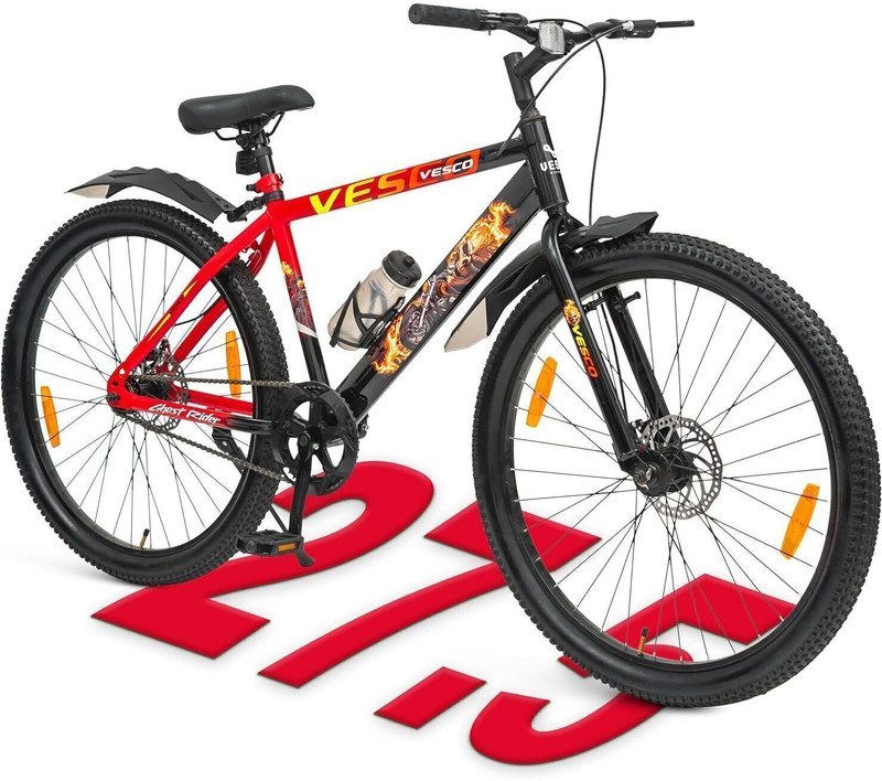 VESCO Ghost Rider 27.5T Cycle for Men | Dual Disc Brake Cycle, Ideal for 15+Years 27.5 T (inch) Hybrid Cycle/City Bike(Single Speed, Multicolor, Rigid)