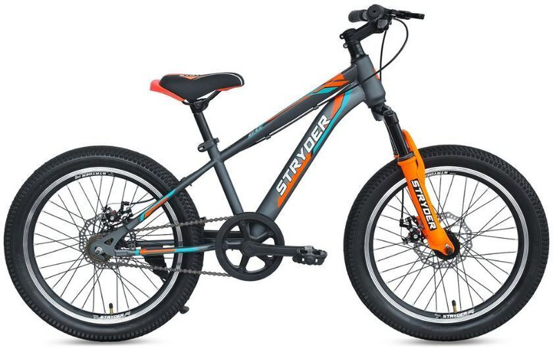 STRYDER Magnet 20T Kids Cycle with Front Suspension | Ideal 7-10 Years | 20 T (inch) BMX Cycle(Single Speed, Black, Orange, Only Front Suspension)