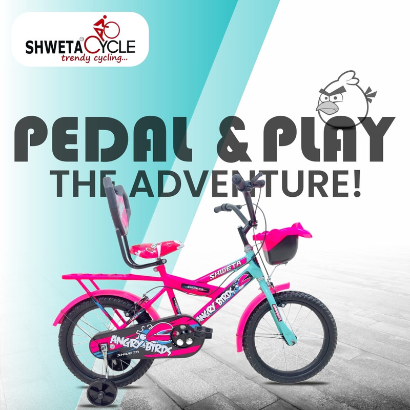 Shweta Angry Bird 90% Assembled Kids Bicycle For 4-7 Years Boys & Girls 16 T (inch) BMX Cycle(Single Speed, Pink, Rigid)