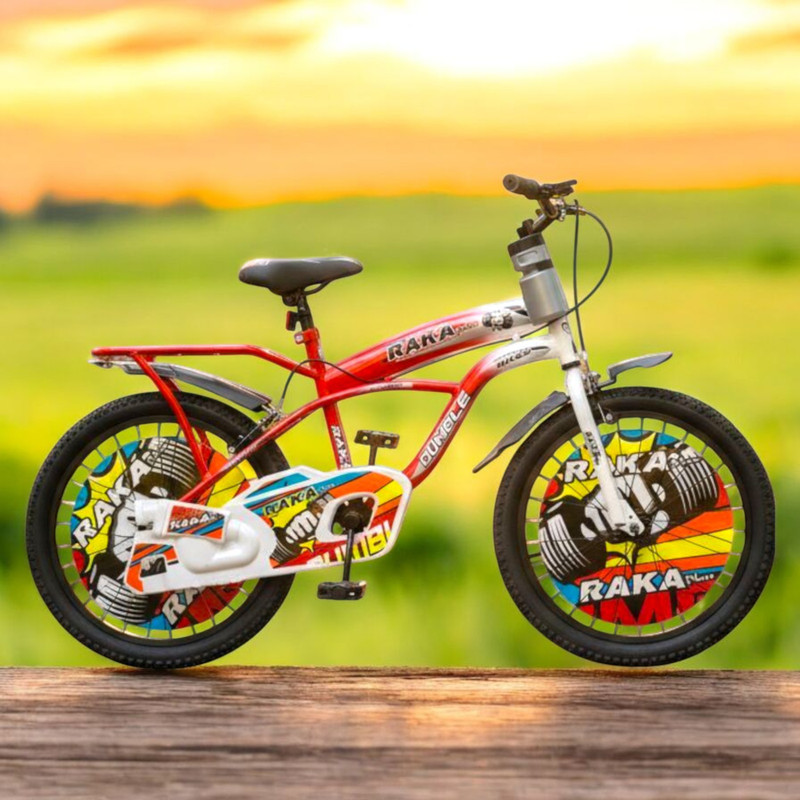 RAKA PLUS 20T Dumble Frame Kids Cycle for Boys Girls Age 5-8 Years Dual Color 20 T (inch) Mountain Cycle(Single Speed, White, Red, Rigid)