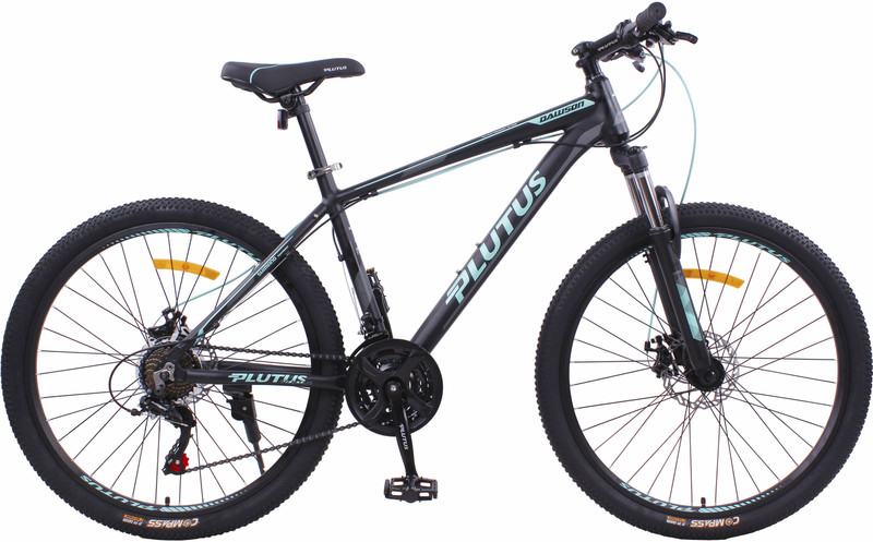 PLUTUS Dawson MTB Cycle with 21 Gears, Dual Disc Brake, Alloy Frame Cycle for Adult 26 T (inch) Mountain Cycle(21 Gear, Black, Only Front Suspension)
