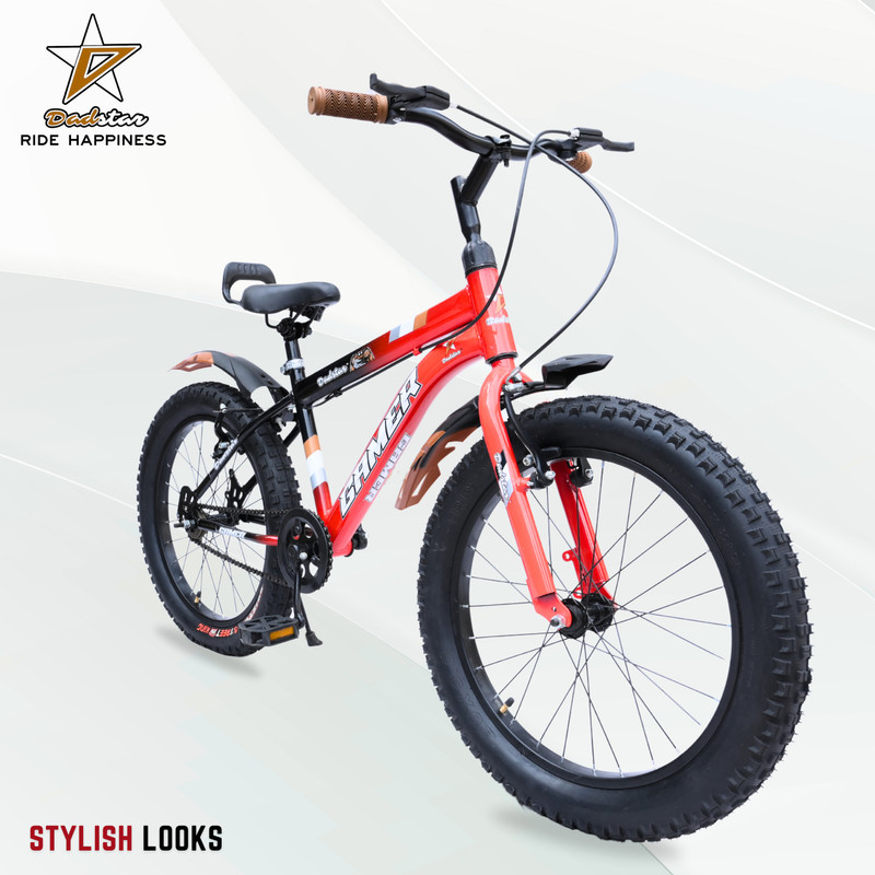 DADSTAR GAMER 20 INCH FAT TYRE 20.300 V BRAKE 20T SPORTY KIDS CYCLE RED COLOUR 20 T (inch) Road Cycle(Single Speed, Red, Rigid)