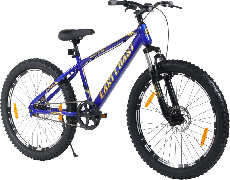 EAST COAST Hustle Gold 26T cycle II Double Disc II Fat Tyres II Double Wall Alloy Rims 26 T (inch) Mountain Cycle(Single Speed, Grey, Only Front Suspension)