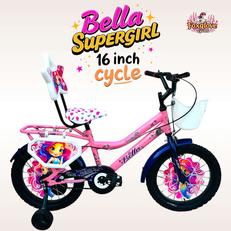 FOXGLOVE BELLA 16 INCH BARBIE PINK WITH DRESS GUARD TYRE TUBE FOR AGE 5 PLUS 90% FITTED 16 T (inch) Road Cycle(Single Speed, Pink, Rigid)